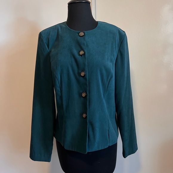 Vintage Green jacket. Size 10. Kathy Lee Collection - Picture 3 of 7